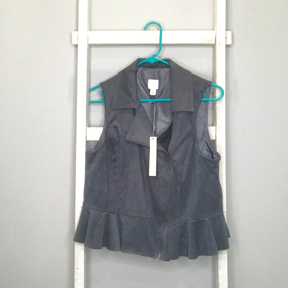NWT Grey Sleeveless Button Vest Lauren Conrad